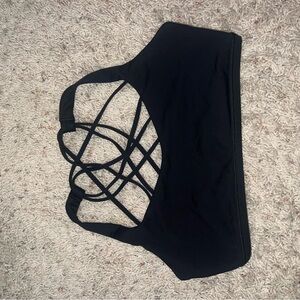 Black Strappy Lulu Sports Bra